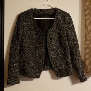 Black grey/white striped Banana Republic Blazer